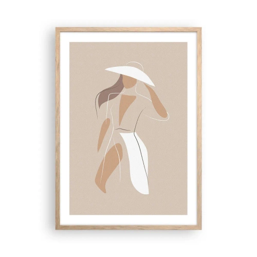 Affiche dans un chêne clair - Poster - Lea mode est un jeu - 50x70 cm