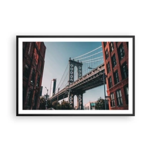 Affiche dans un cadre noir - Poster - Sur les vagues de la ville - 91x61 cm