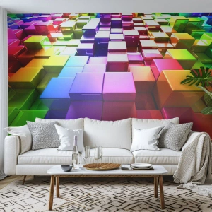 Papier Peint Photo Premium Sand - Collaboration Op art dans une équipe - Abstraction, Graphique, 3D - 150x105 cm
