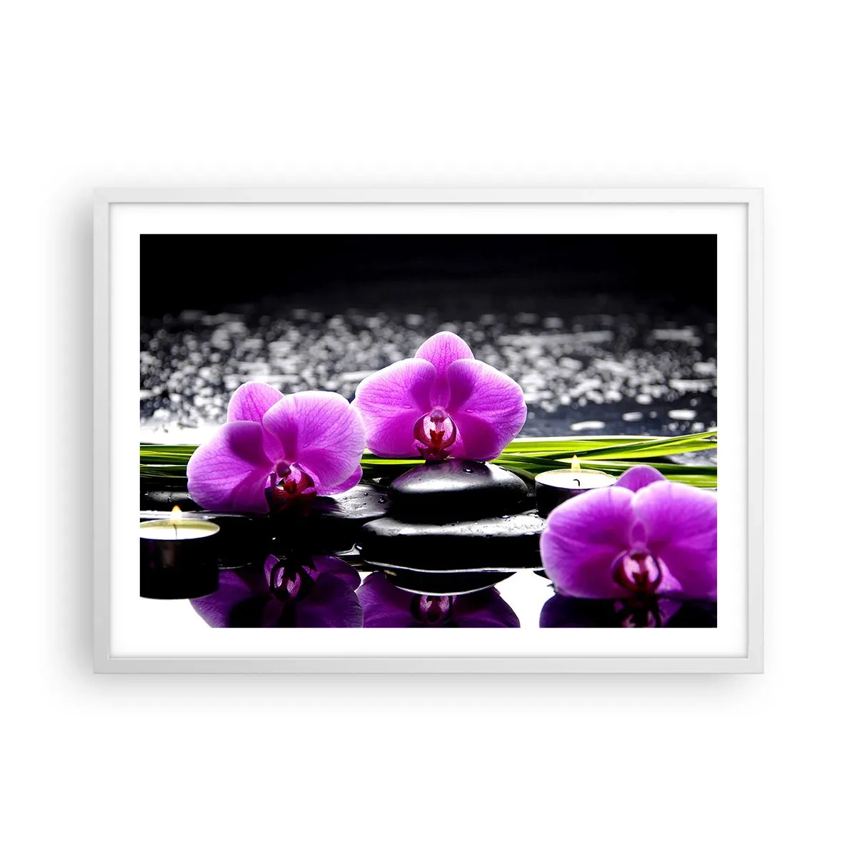 Affiche dans un cadre blanc - Poster - Se noyer dans la paix et la tranquillité - 70x50 cm