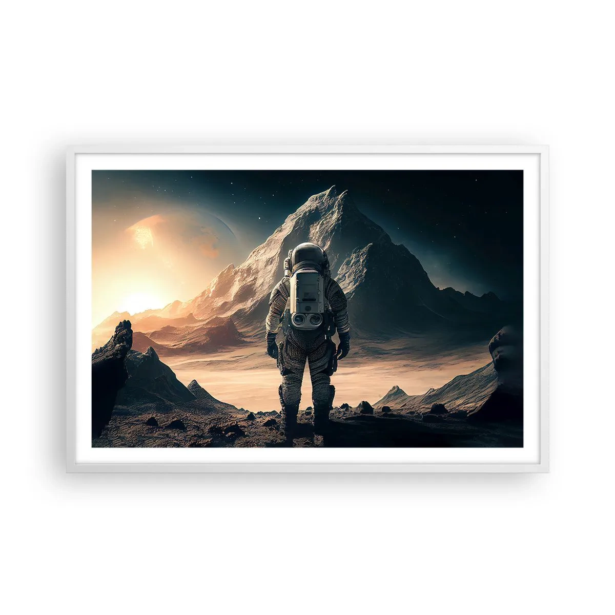 Affiche dans un cadre blanc - Poster - Nouveau défi - 91x61 cm