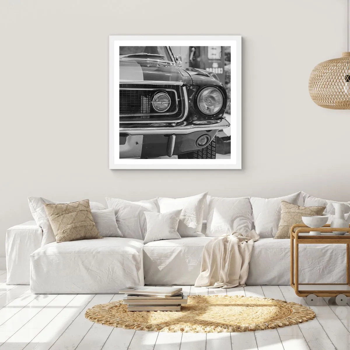 Affiche dans un cadre blanc - Poster - Conduire dur - 60x60 cm