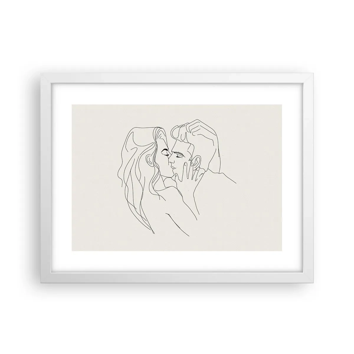 Affiche dans un cadre blanc - Poster - Enlacé de sentiment - 40x30 cm