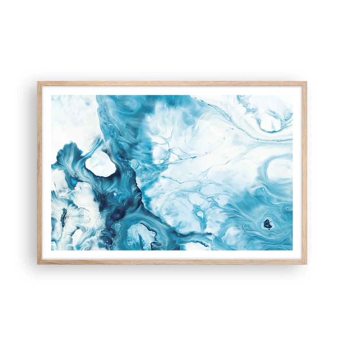 Affiche dans un chêne clair - Poster - Concert de bleu - 91x61 cm