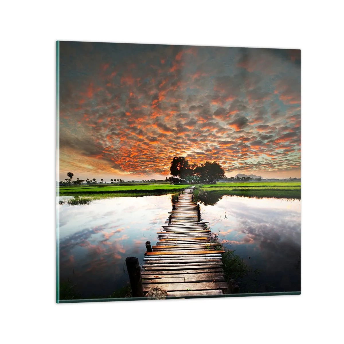 Impression sur verre - Image sur verre - Étendez vos bras - respirez - 70x70 cm