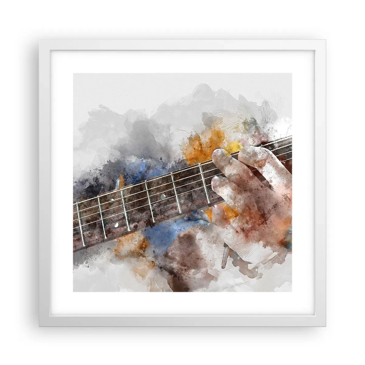 Affiche dans un cadre blanc - Poster - La poésie entre les cordes - 40x40 cm