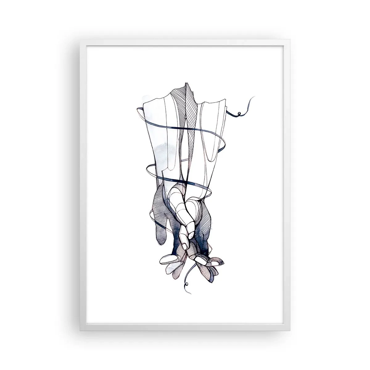 Affiche dans un cadre blanc - Poster - Étude du touché - 50x70 cm