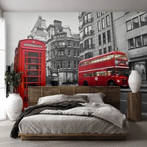 Papier Peint Photo Premium Sand - Le plus rouge d'Europe - Ville, Londres, Architecture - 250x175 cm