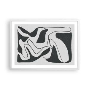 Affiche dans un cadre blanc - Poster - Amusement de labyrinthe abstrait - 70x50 cm