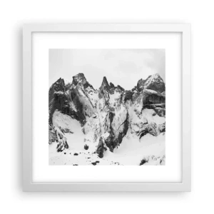 Affiche dans un cadre blanc - Poster - Crête dangereuse de granit - 30x30 cm
