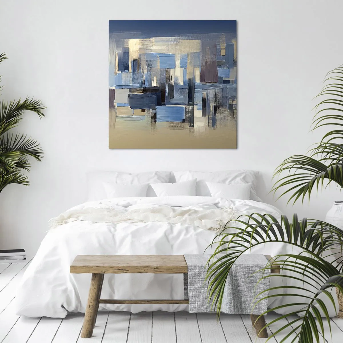 Impression sur toile - Image sur toile - Construction bleue - 70x70 cm