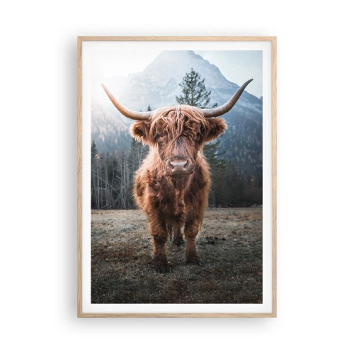 Affiche dans un chêne clair - Poster - Salutations des prairies de montagne - 70x100 cm