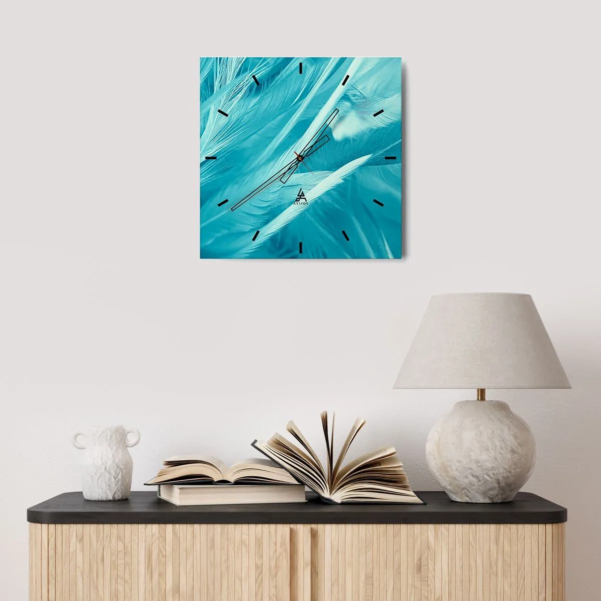 Horloge murale - Pendule murale - Se noyer dans les plumes - 40x40 cm