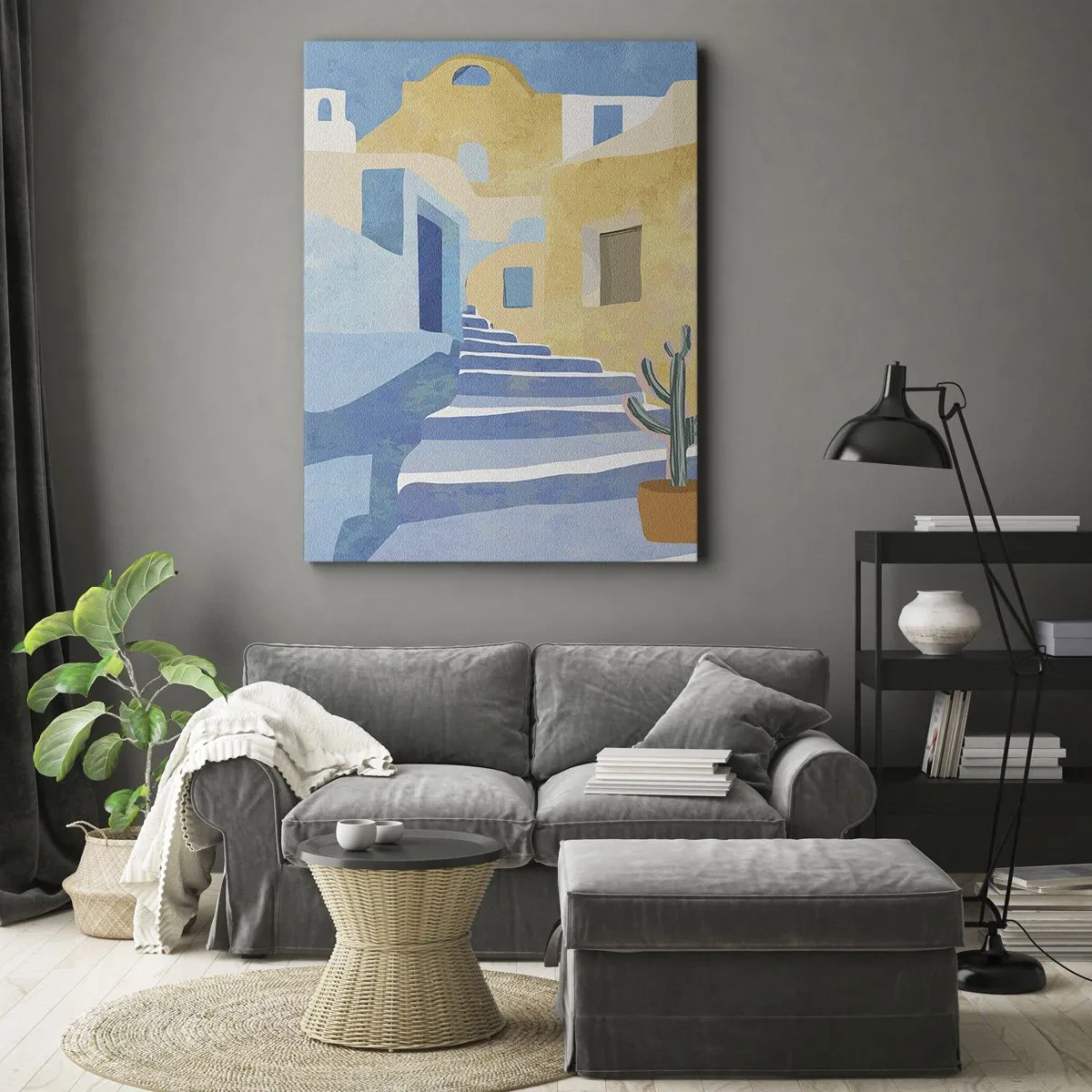 Impression sur toile - Image sur toile - Une journée dans une ville arabe - 55x100 cm