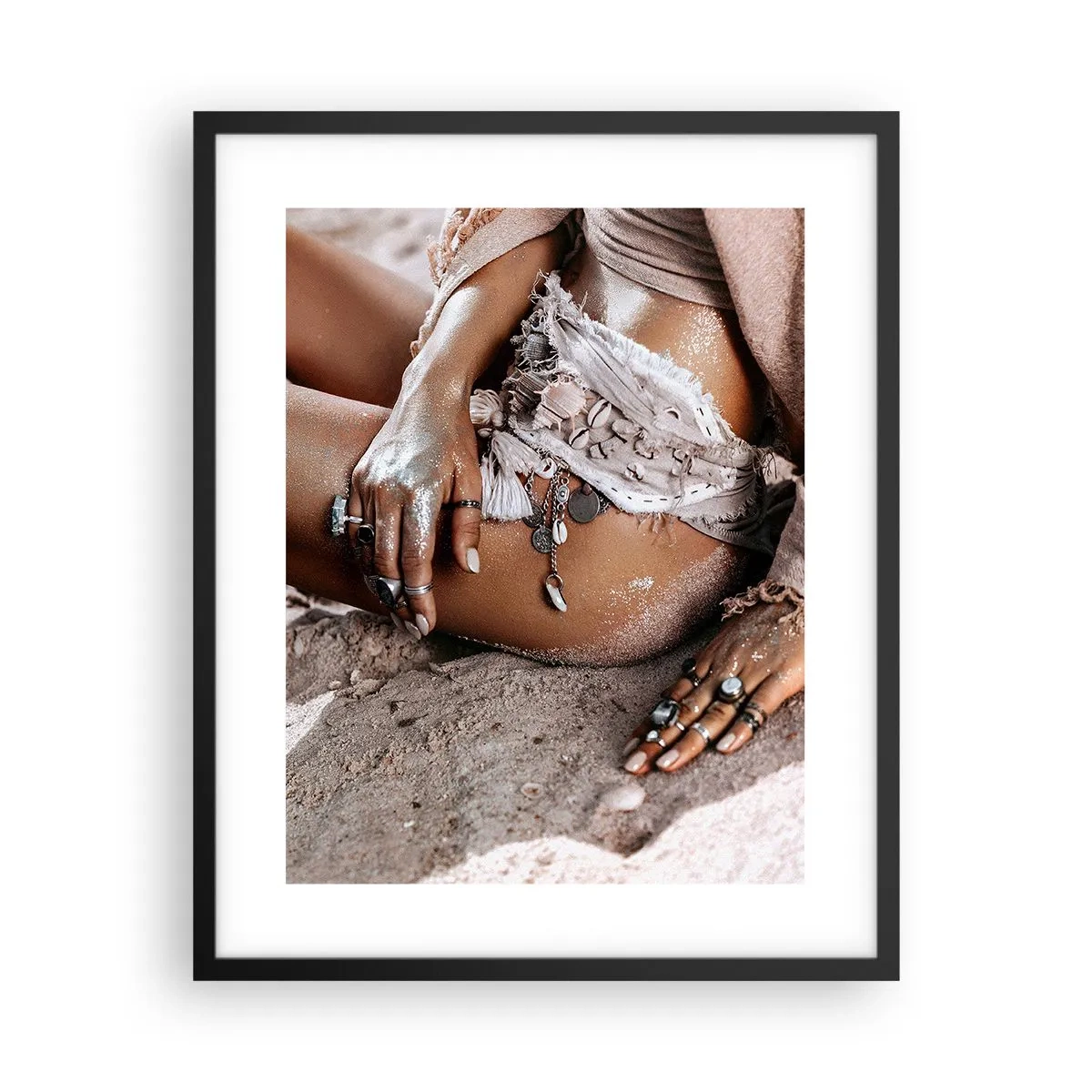 Affiche dans un cadre noir - Poster - Rejeté par la vague? - 40x50 cm