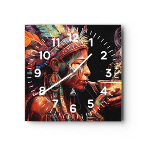 Horloge murale - Pendule murale - Rituel magique - 40x40 cm