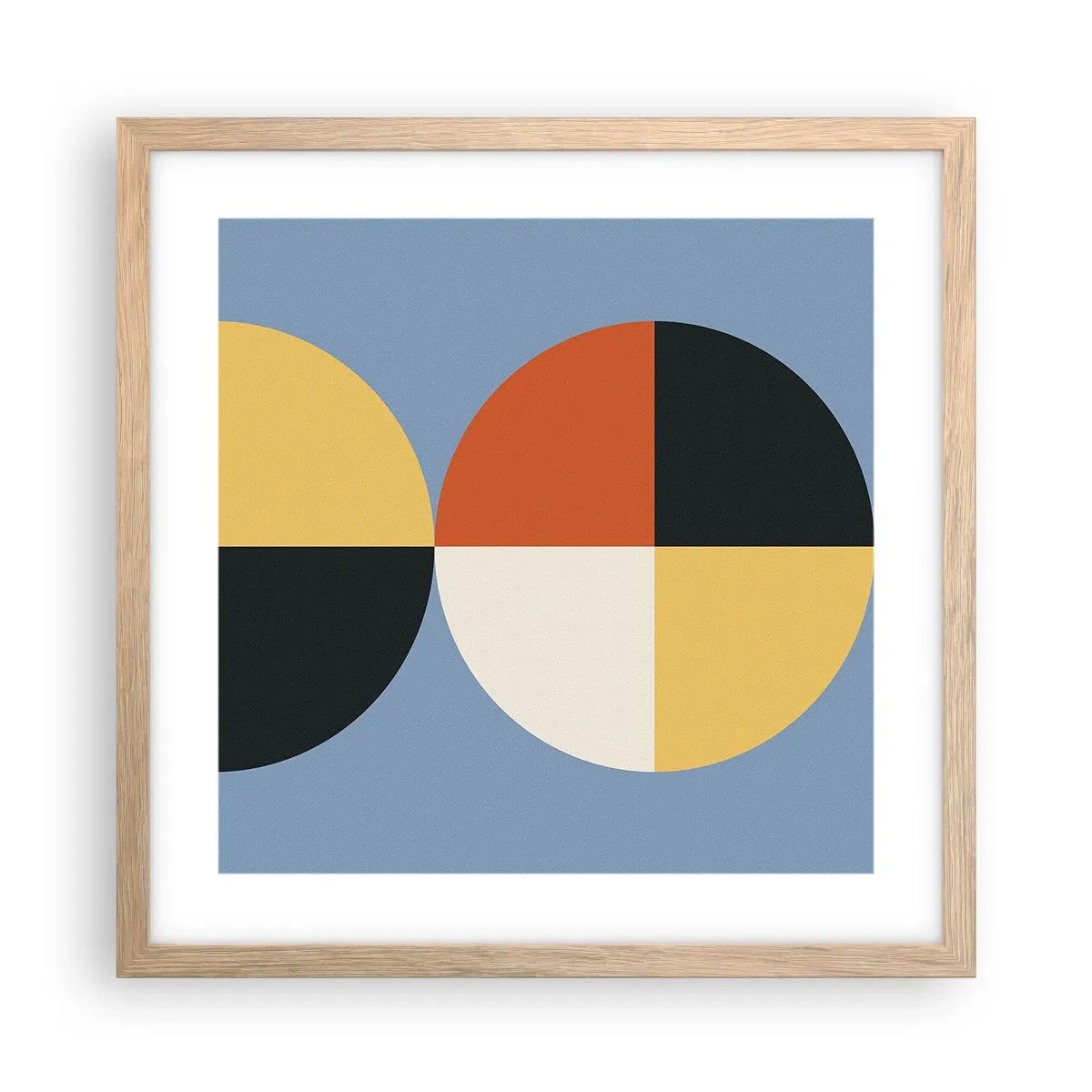 Affiche dans un chêne clair - Poster - Regarde et compte - 40x40 cm