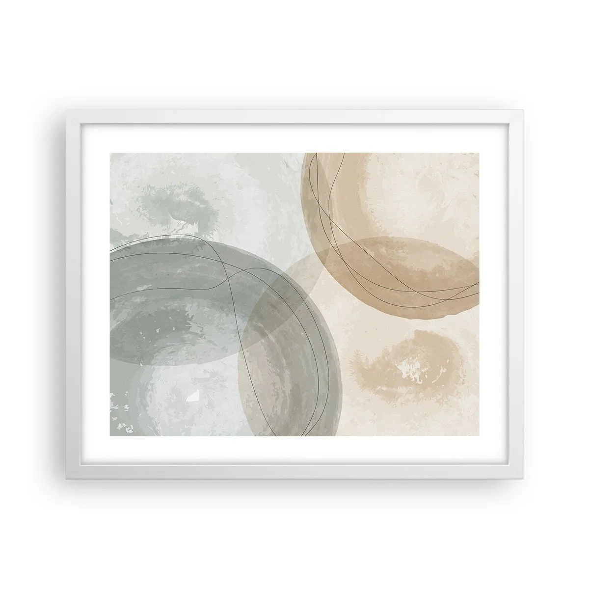 Affiche dans un cadre blanc - Poster - Mondes pénétrants - 50x40 cm