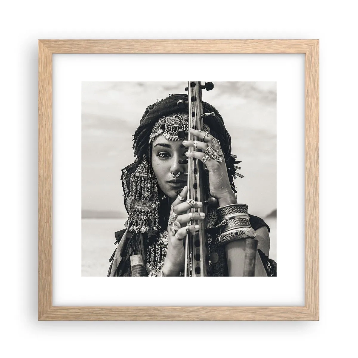 Affiche dans un chêne clair - Poster - Musique de l'Orient elle-même - 30x30 cm