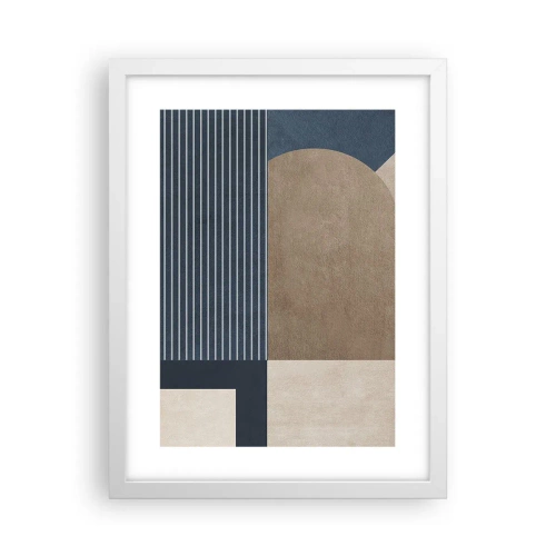 Affiche dans un cadre blanc - Poster - Composition simple et en rondeur - 30x40 cm