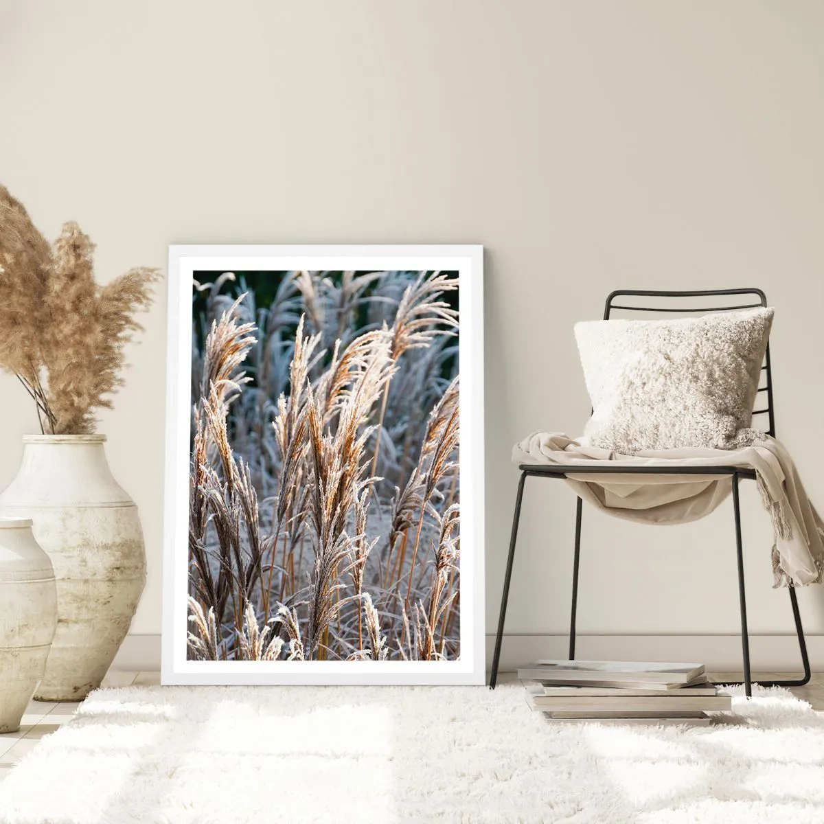 Affiche dans un cadre blanc - Poster - Habillé de givre - 30x40 cm