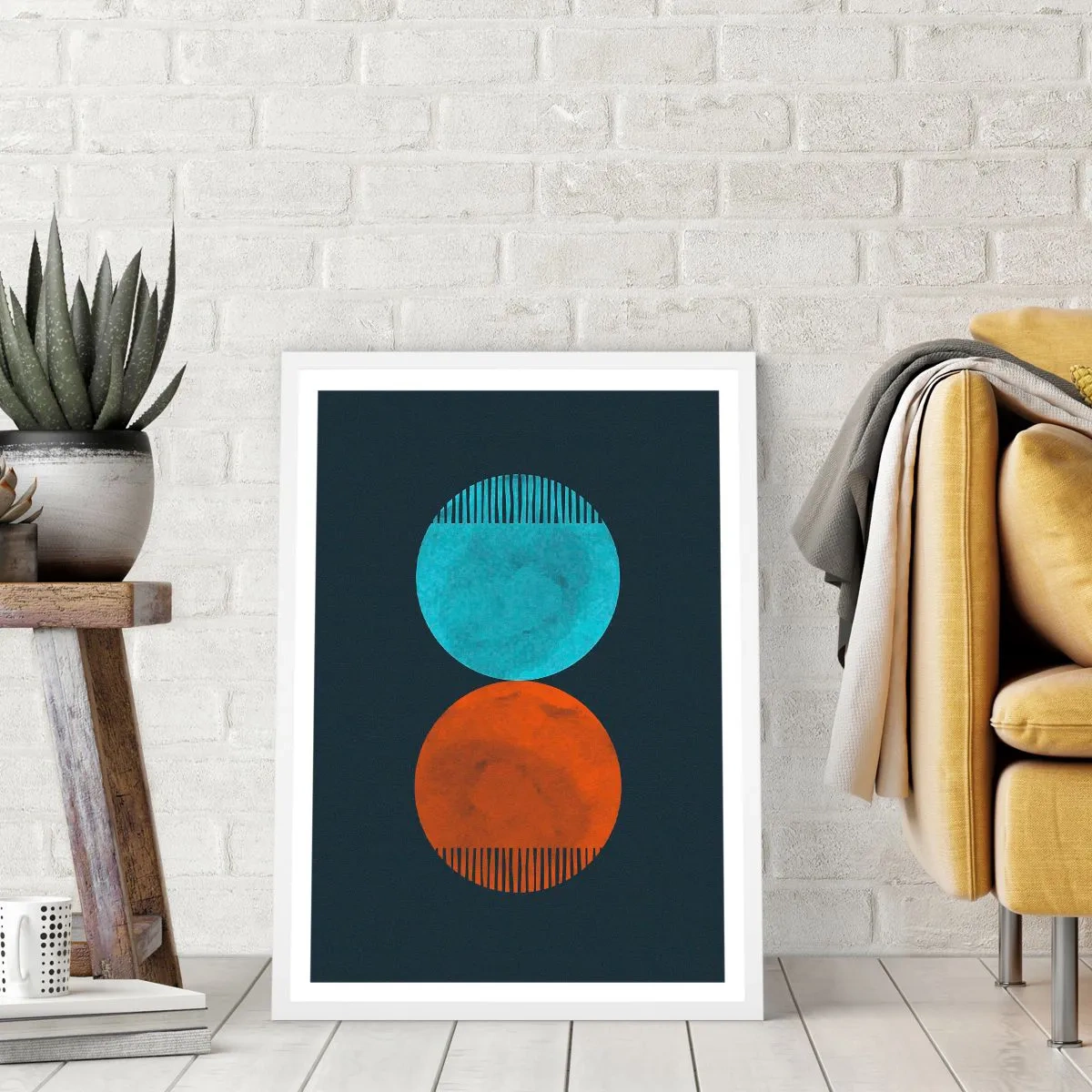 Affiche dans un cadre blanc - Poster - Seulement la géométrie ? - 70x100 cm