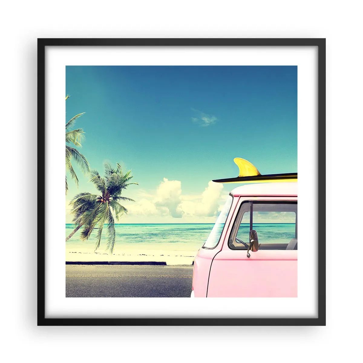 Affiche dans un cadre noir - Poster - Il est temps de commencer les vacances - 50x50 cm