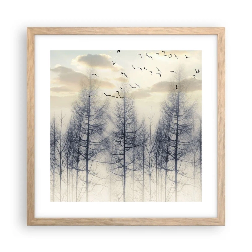 Affiche dans un chêne clair - Poster - L'âme de la forêt - 40x40 cm
