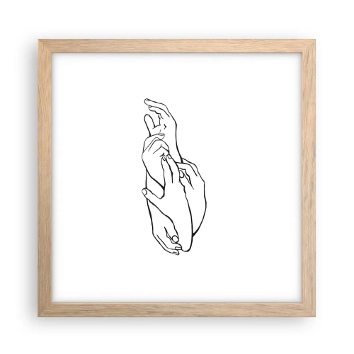 Affiche dans un chêne clair - Poster - Bon contact - 30x30 cm