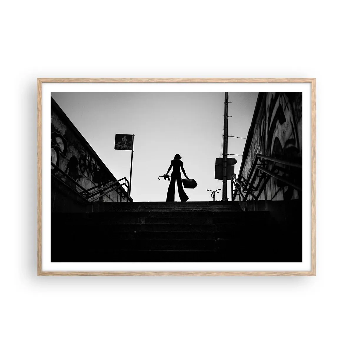 Affiche dans un chêne clair - Poster - Pèlerinage urbain - 100x70 cm