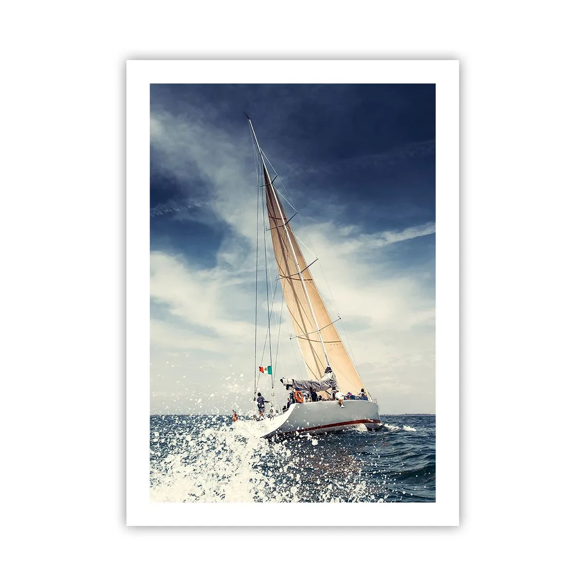 Affiche - Poster - Un voilier en haute mer sous un ciel bleu - 50x70cm - Ils ne nous rattraperont pas ! - Décoration murale moderne pour le salon et la chambre ARTTOR