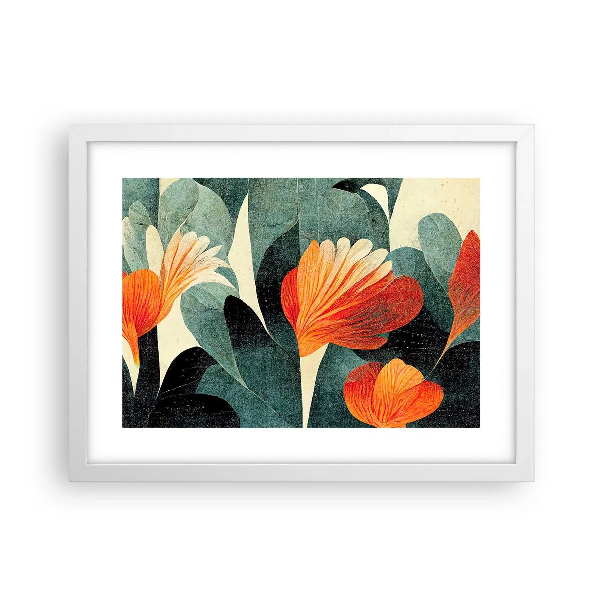 Affiche dans un cadre blanc - Poster - La chaleur des tropiques et la fraîcheur de la verdure - 40x30 cm