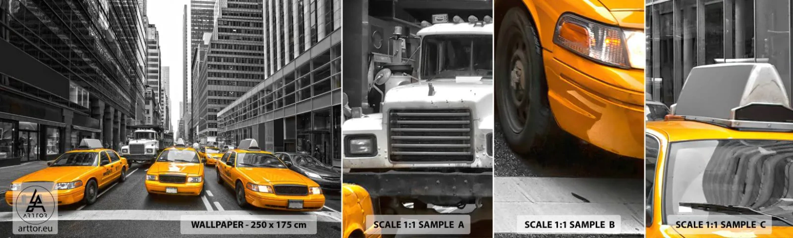 Échantillon de Papier Peint Autocollant Deluxe Sticker - C'est nous qui colorons la ville - Ville, New York, Architecture - 100x30 cm