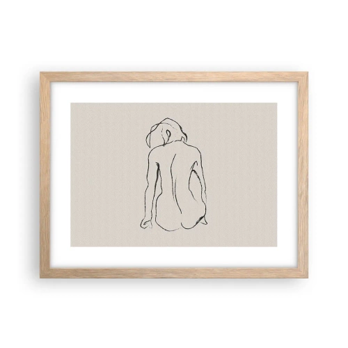 Affiche dans un chêne clair - Poster - Femme nue - 40x30 cm