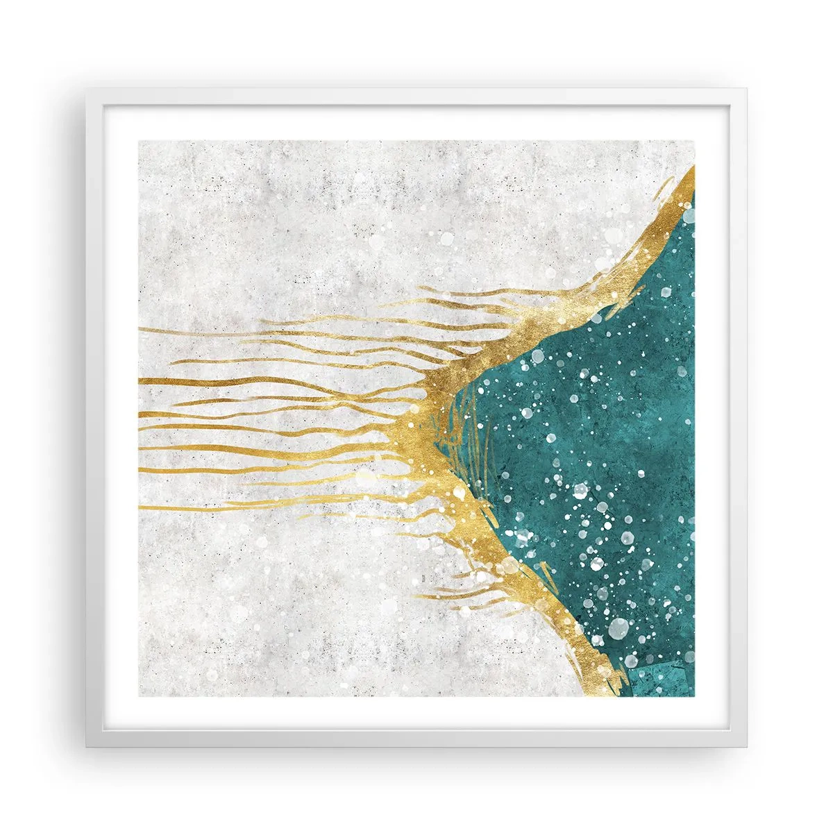 Affiche dans un cadre blanc - Poster - Marée dorée - 60x60 cm