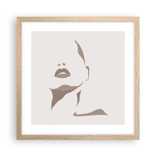 Affiche dans un chêne clair - Poster - Fait de lumière et d'ombre - 40x40 cm