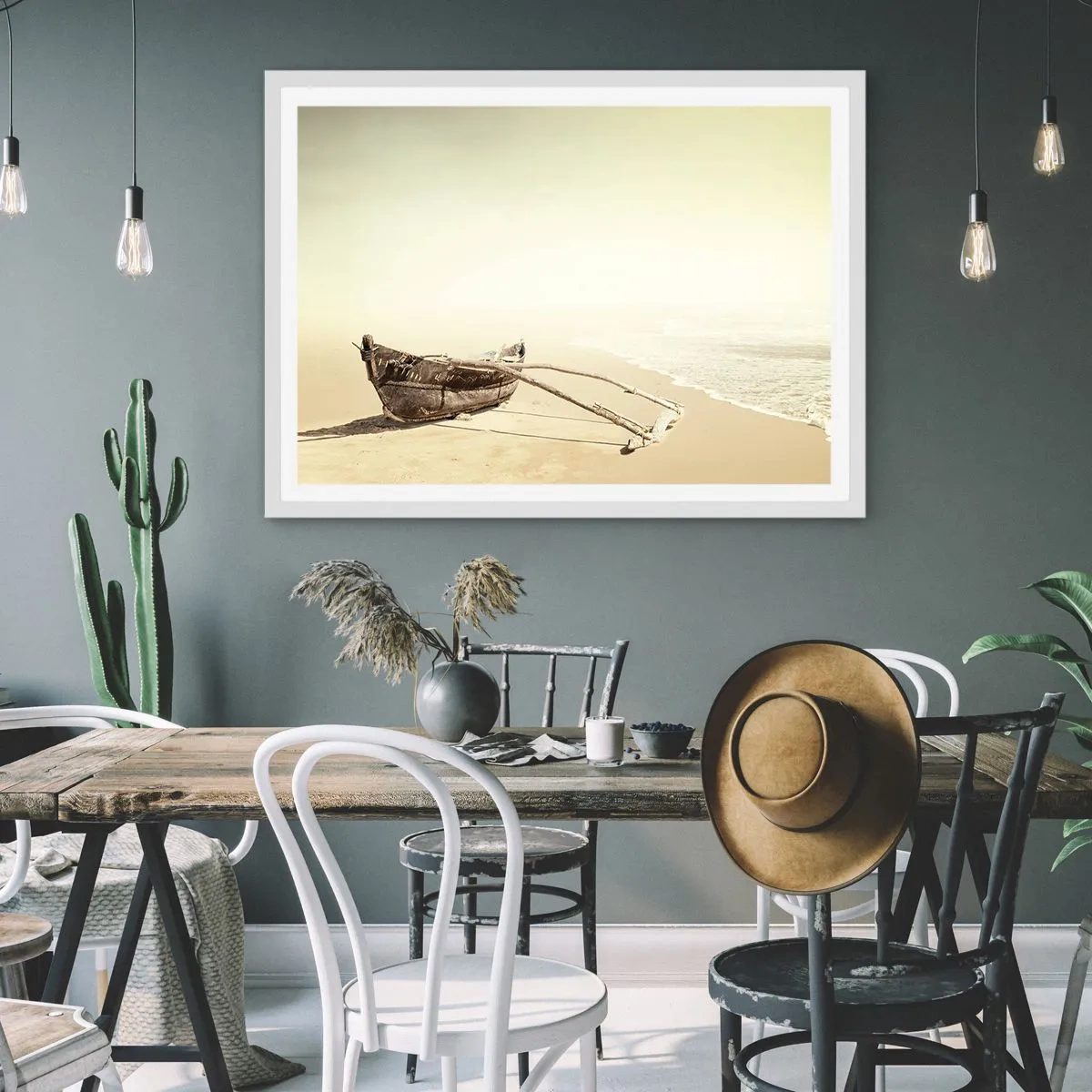 Affiche dans un cadre blanc - Poster - Mémoire des mers du sud - 100x70 cm