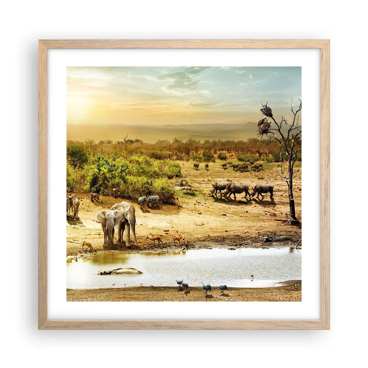 Affiche dans un chêne clair - Poster - "Et d'Eden coulait une rivière..." - 50x50 cm