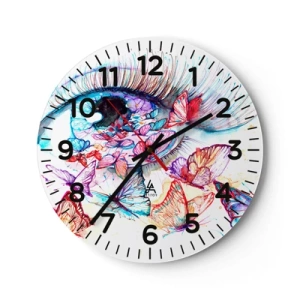 Horloge murale - Pendule murale - Charme des yeux de conte de fées - 30x30 cm