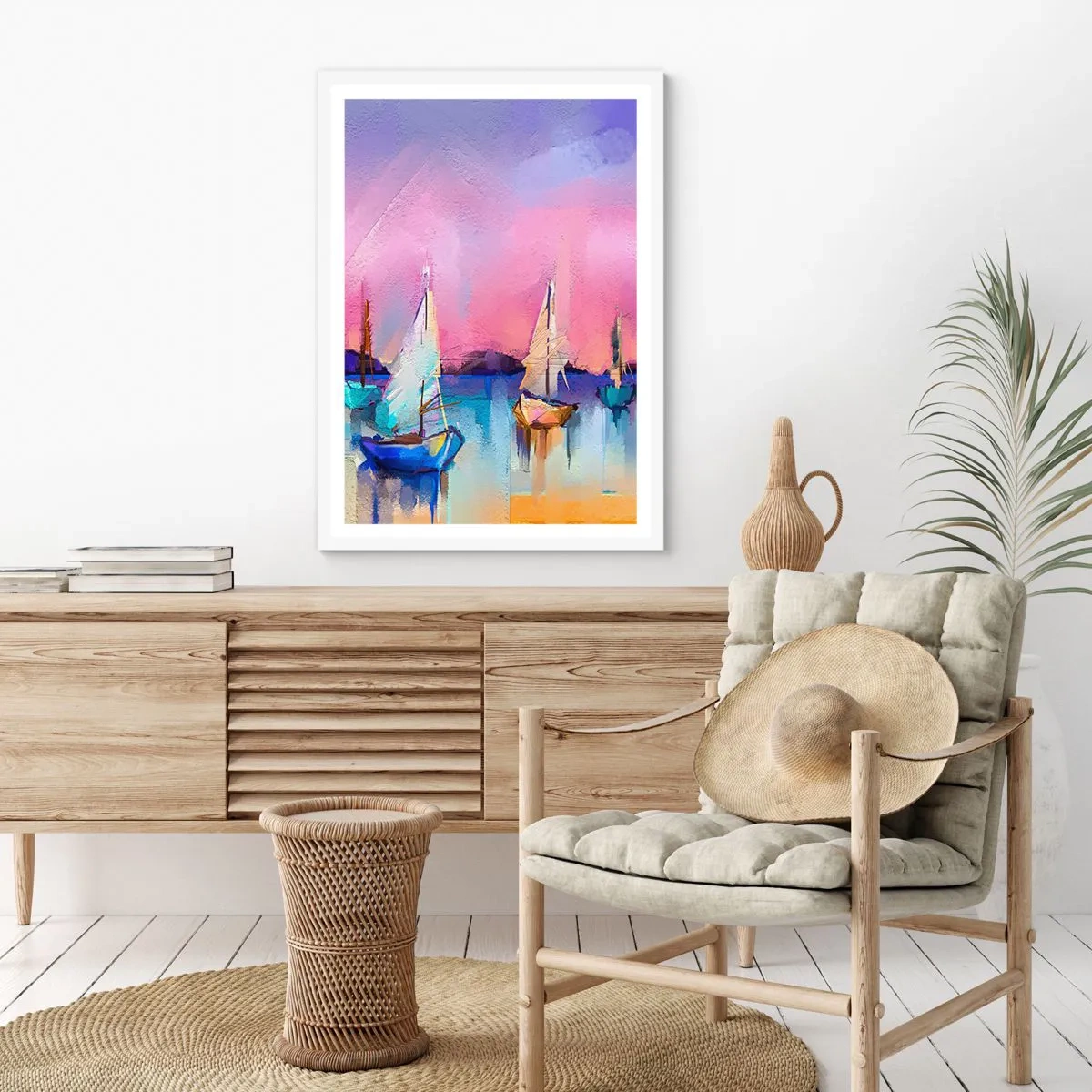 Affiche dans un cadre blanc - Poster - Direction: les eaux larges - 40x50 cm