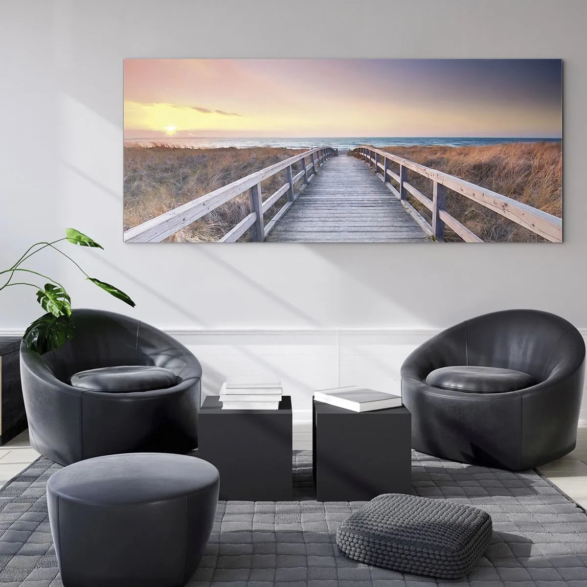 Impression sur verre - Image sur verre - Aurore baltique du soir - 100x40 cm