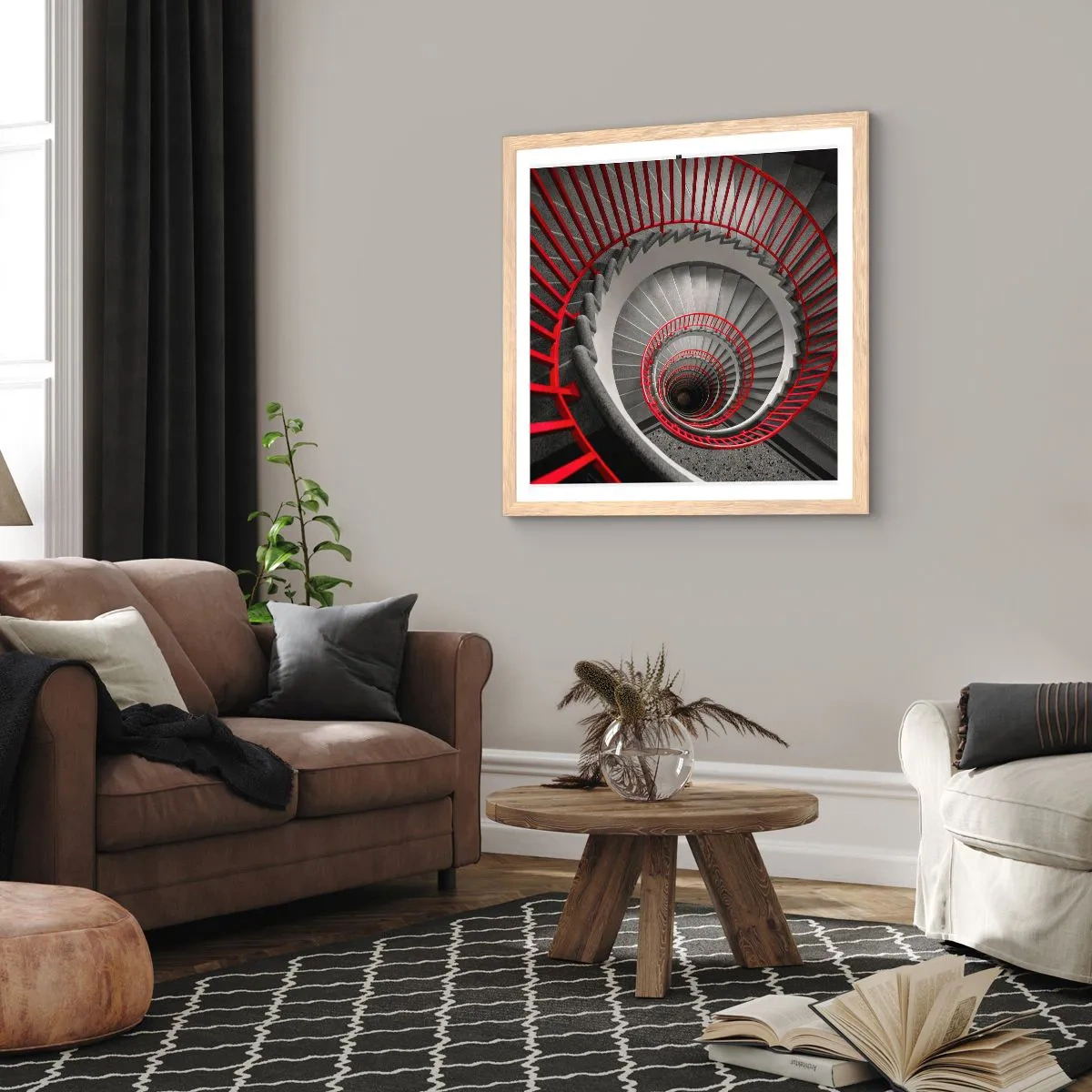 Affiche dans un chêne clair - Poster - Amusement architectural - 40x40 cm