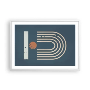 Affiche dans un cadre blanc - Poster - Géométrie sur la grenade - 70x50 cm