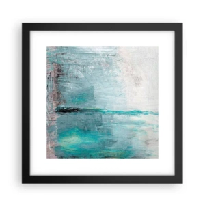 Affiche dans un cadre noir - Poster - Horizontalement en bleu - 30x30 cm