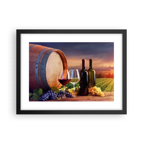 Affiche dans un cadre noir - Poster - Ici la vie a du goût - 40x30 cm