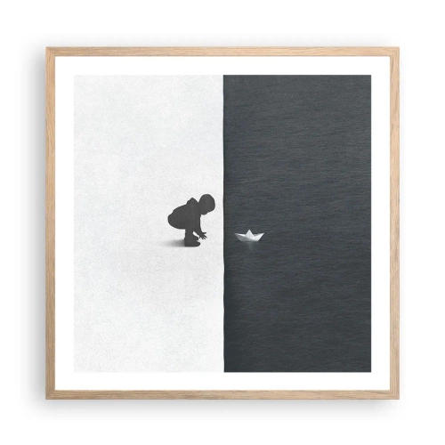 Affiche dans un chêne clair - Poster - Grande expédition - 60x60 cm