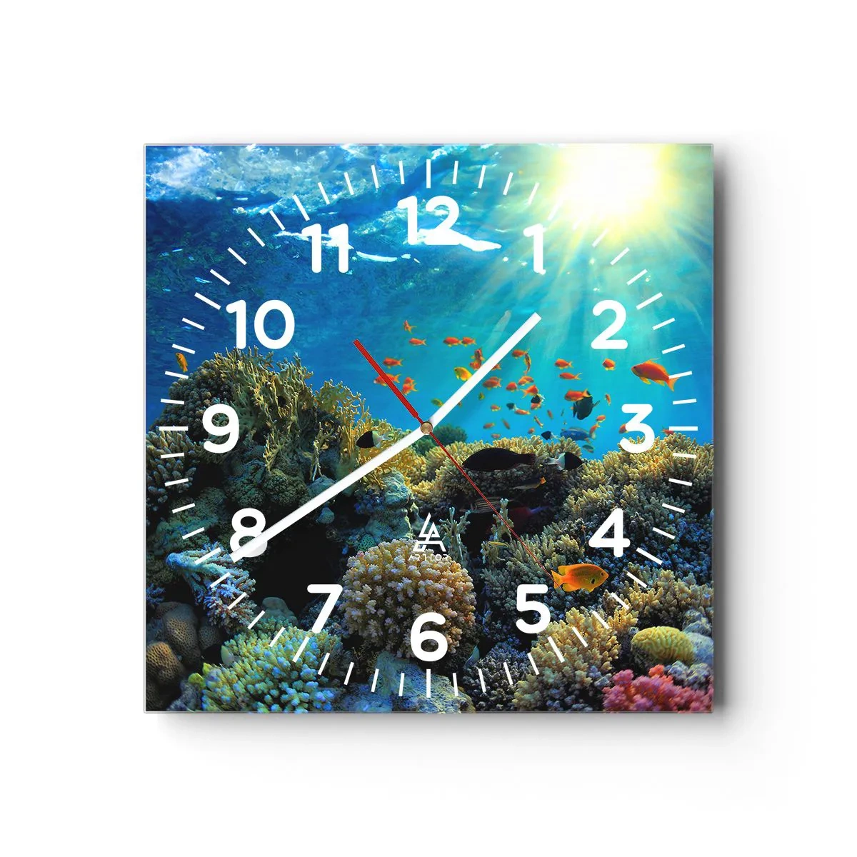 Horloge murale - Pendule murale - Trésor sous-marin - 40x40 cm