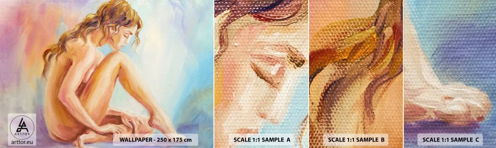 Échantillon de Papier Peint Autocollant Deluxe Sticker - Acte de jeunesse - Femme, Corps, Modèle - 100x30 cm