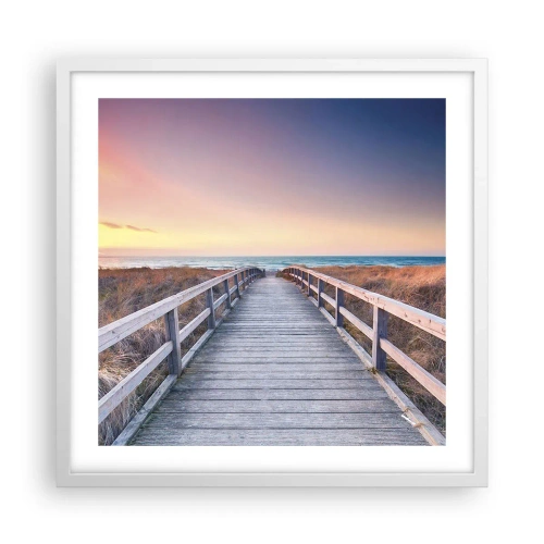 Affiche dans un cadre blanc - Poster - Aurore baltique du soir - 50x50 cm
