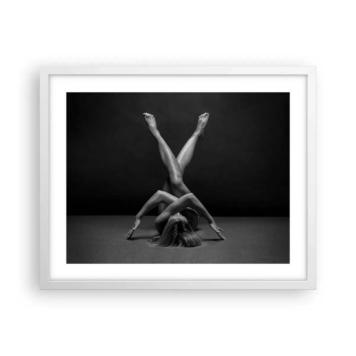 Affiche dans un cadre blanc - Poster - Géométrie de la nudité - 50x40 cm